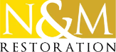 n & m restoration brick and masonry logo