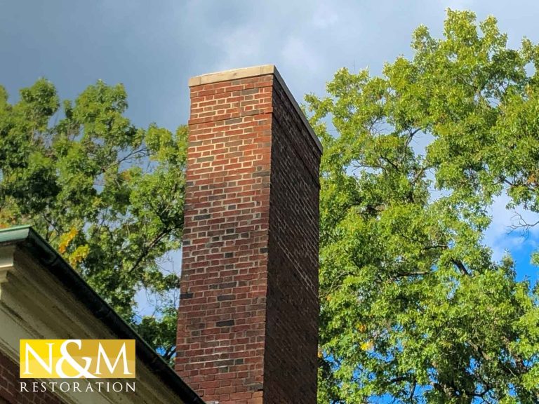 restored chimney, brick is perfect again