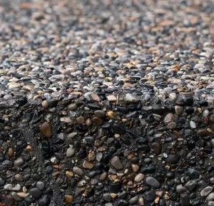 very close view of slab aggregate concrete