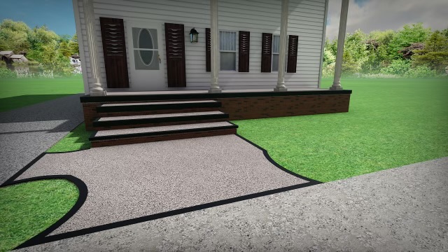 beautiful 3d rendering of a walkway and home