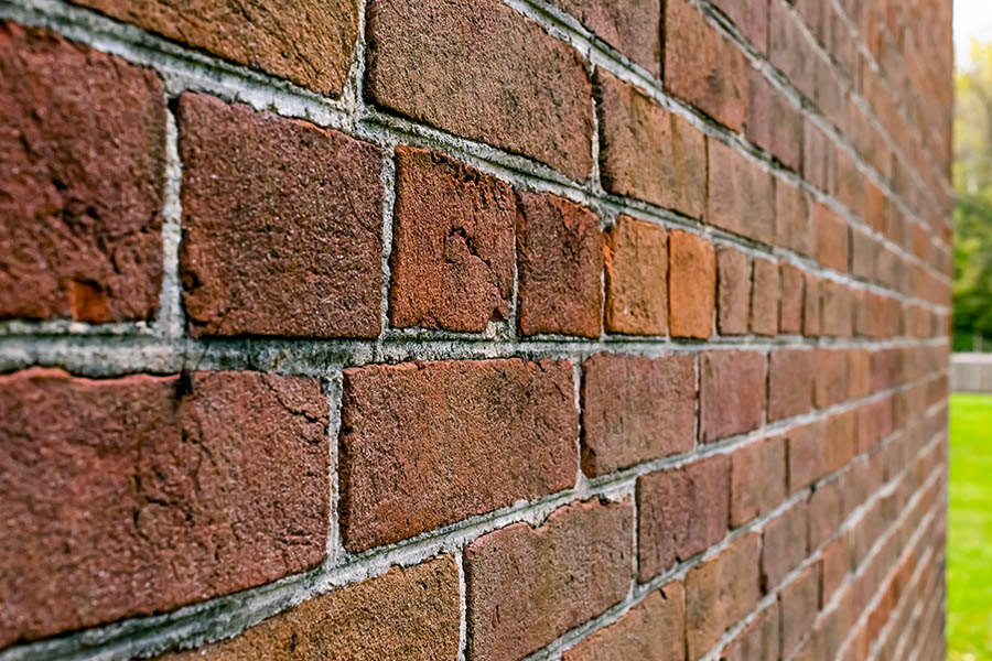 A Brick wall in Parke County Indiana on a Bright sunny summer day.