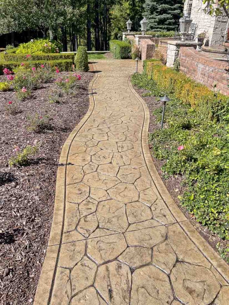 stamped concrete walkway curvy edges