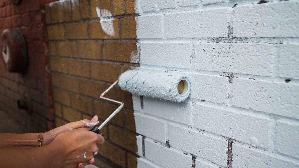 painting brickworks wall