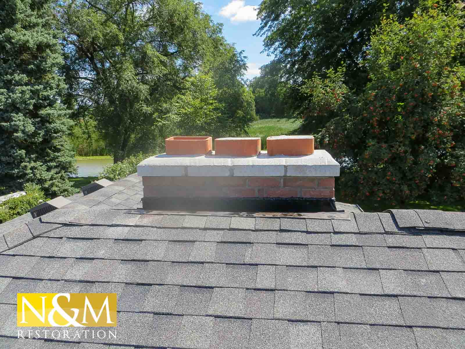 clay chimney flue liners inside a brick chimney