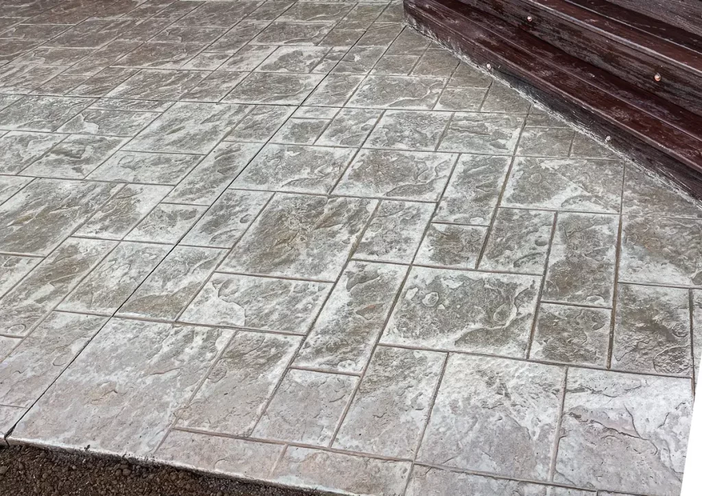 concrete poured and stamped
